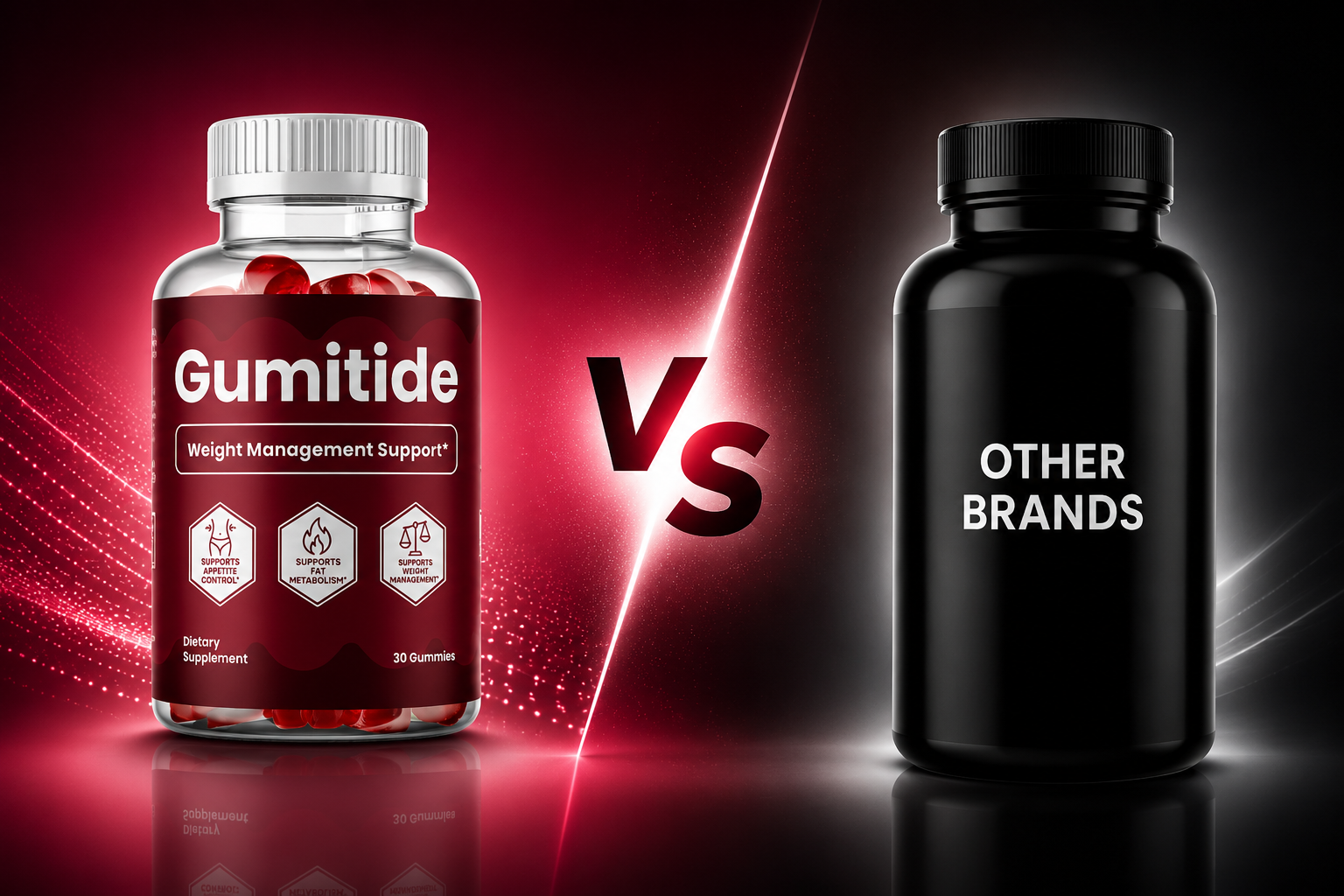 Gumitide vs other supplements visual comparison